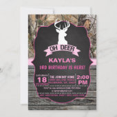 OH Deer Birthday Invitation - Girl (Devant)