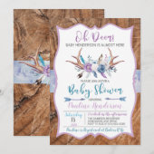 Oh Deer Boho Genre Neutre Baby shower Invitation (Devant / Derrière)