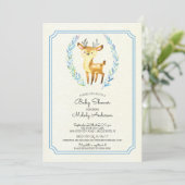 Oh Deer Boys Baby shower Baby Invitation (Debout devant)