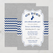 Oh Deer Buck Boy Birthday Party Invitation Kaart (Voorkant / Achterkant)