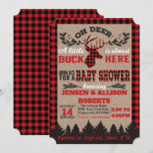 Oh Deer Buffalo Invitation Baby shower (Devant / Derrière)