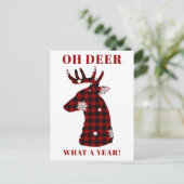 Oh Deer Buffalo Pset Snowflake Kerstkerst Feestdagenkaart (Staand voorkant)
