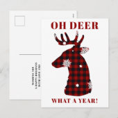 Oh Deer Buffalo Pset Snowflake Kerstkerst Feestdagenkaart (Voorkant / Achterkant)
