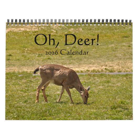 Oh, Deer ! Calendrier 2026 sur 12 mois (Protection)