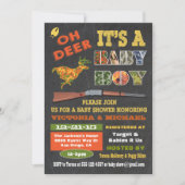 Oh Deer Chalkboard Camo Baby shower Invitation (Devant)