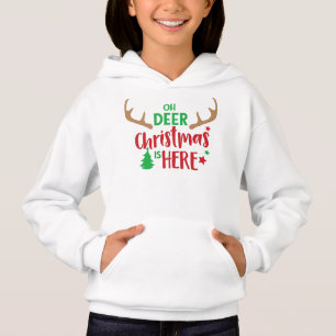 Oh Deer Christmas Is Here, Christmas Tree, Antlers