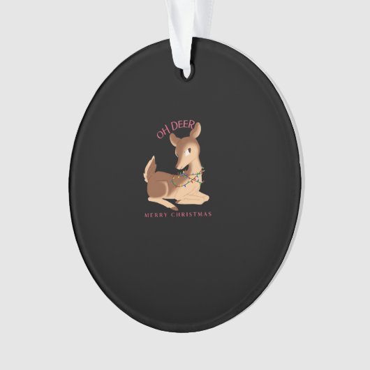 Oh Deer Christmas Modern Design Ornament (voorkant)