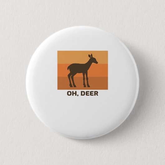 Oh Deer Classic Simple Design  Ronde Button 5,7 Cm (Voorkant)