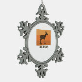 Oh Deer Classic Simple Design  Tin Sneeuwvlok Ornament (Links)
