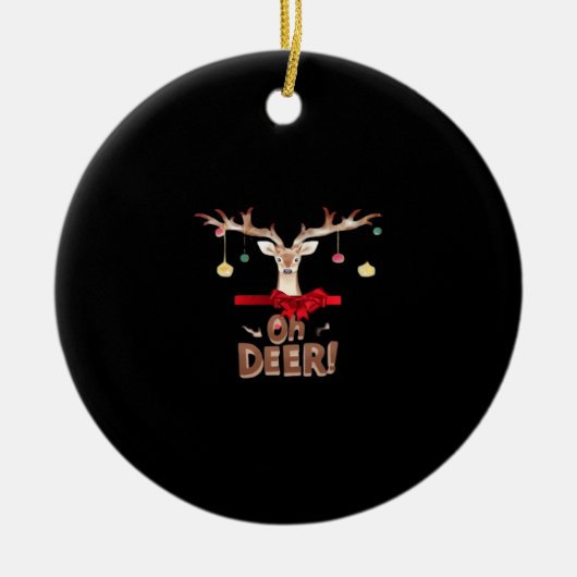 Oh Deer Classic Vibe Keramisch Ornament (Voorkant)