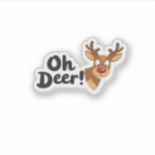 Oh Deer Clean Minimal Seeing  Sticker (Voorkant)