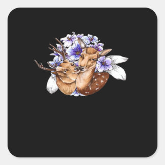 Oh Deer Clean Minimal Style Vierkante Sticker