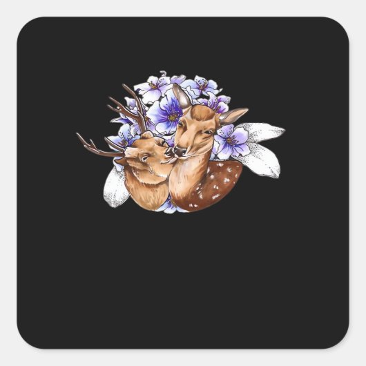 Oh Deer Clean Minimal Style  Vierkante Sticker (Voorkant)