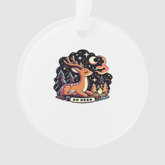 Oh Deer Contemporary Graphic Vibe Ornament (voorkant)