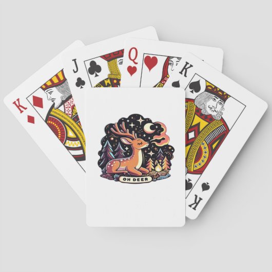 Oh Deer Contemporary Graphic Vibe  Pokerkaarten (Achterkant)