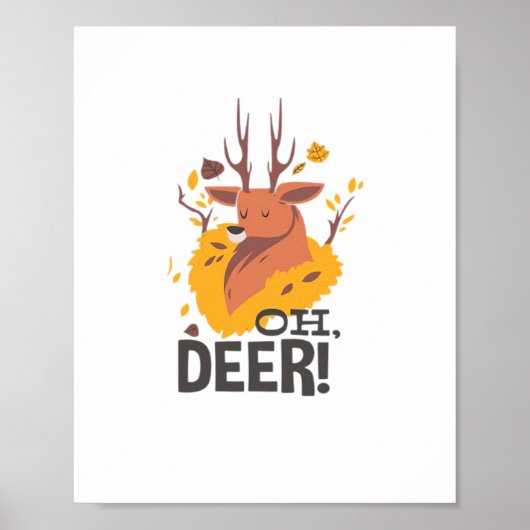 Oh Deer Contemporary Minimal Look Poster (Voorkant)