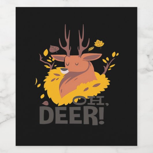 Oh Deer Creative Design Wijn Etiket (Enkel label)