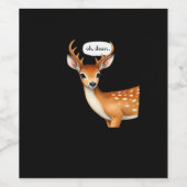 Oh Deer Cute Punny Deer Saying Whimsical Quote Wijn Etiket (Enkel label)