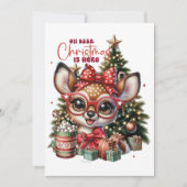 Oh Deer Cute Reindeer Carte de Noël (Devant)