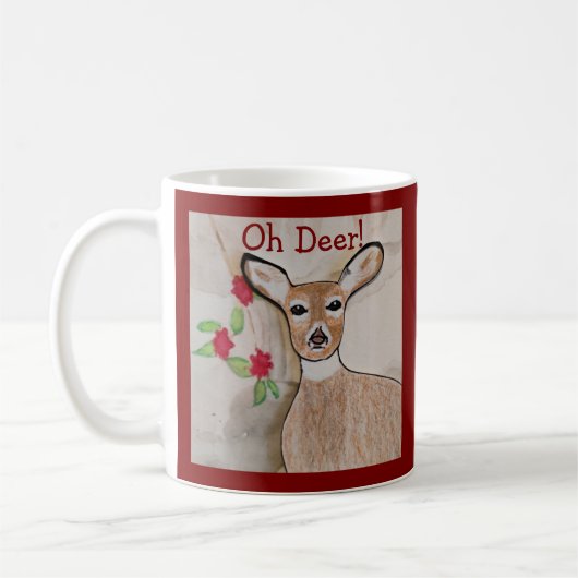 Oh Deer! Deep red Koffiemok (Links)
