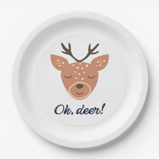 Oh Deer Deer Love Save The Deer Creative Design Papieren Bordje (Voorkant)
