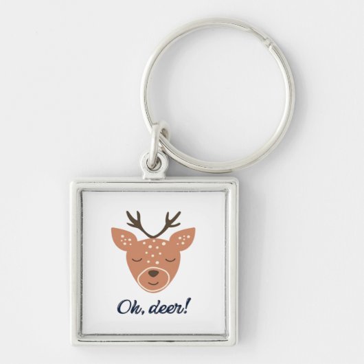 Oh Deer Deer Love Save The Deer Creative Design  Sleutelhanger (Voorkant)
