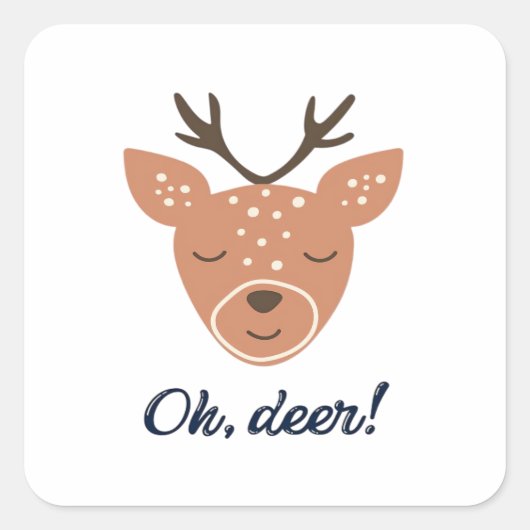 Oh Deer Deer Love Save The Deer Creative Design Vierkante Sticker (Voorkant)