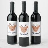 Oh Deer Deer Love Save The Deer Creative Design Wijn Etiket (Flessen)