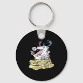Oh Deer Drunk Reindeer Celebrating ChristmKeychain Sleutelhanger (Voorkant)
