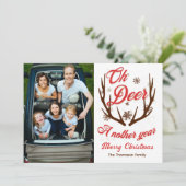 Oh Deer een ander jaar Kerstmis Kaart (Staand voorkant)
