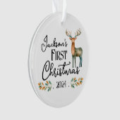 Oh Deer Eerste Kerstmis Foto Ornament (voorkant)