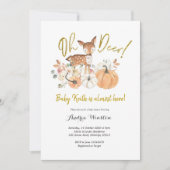 Oh Deer Fall Citrouille Baby shower Invitation (Devant)