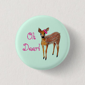 "Oh Deer" Fawn Ronde Button 3,2 Cm