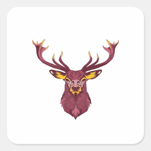Oh Deer Fresh Modern Design  Vierkante Sticker (Voorkant)