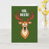 Oh, Deer Funny 80th Birthday Kaart (Gele Bloem)