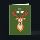 Oh, Deer Funny Carte d'anniversaire 65e<br><div class="desc">Oh,  Deer ! Votre 65e anniversaire est ici ! carte drôle avec un cerf de bande dessinée surpris. Un grand design pour un chasseur qui a 65 ans ou qui aime la faune.</div>