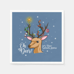 Oh Deer   Funny Woodland-kerstteken Servetten