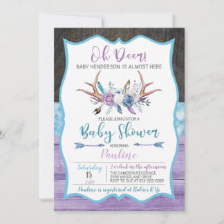Oh Deer Gender Neutral Baby shower Invitation Kaart