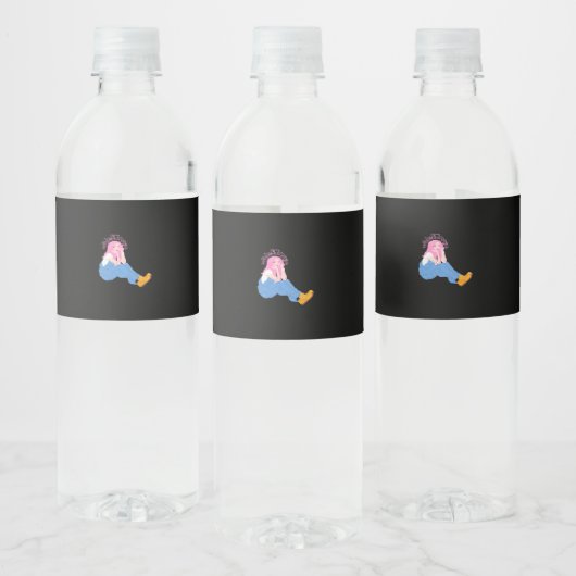 Oh Deer Graphic Artistic Design  Waterfles Etiket (Flessen)