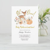 Oh Deer Herfst Pumpkin Baby shower Uitnodiging (Staand voorkant)