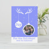 Oh Deer, het is een kerstflat fotokaart Bedankkaart (Staand voorkant)