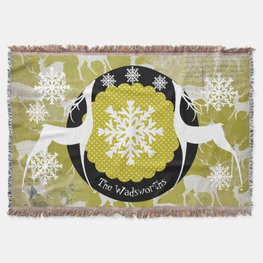 Oh Deer Holiday Throw Deken (Voorkant)