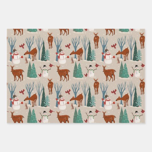 Oh Deer Holiday Wrap (3 vellen) Inpakpapier Vel (Voorkant 2)