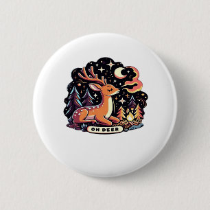 Oh Deer Huidige Grafische Stijl Ronde Button 5,7 Cm