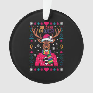 Oh Deer Ik ben Queer LGBT LGBTQ Gay Pride Lelijke Ornament