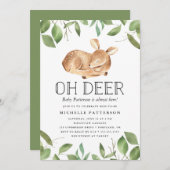 Oh Deer | Invitation Baby shower (Devant / Derrière)