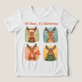 Oh Deer It’s Christmas Funny Design Tri-Blend Shirt