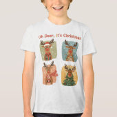 Oh Deer It’s Christmas Funny Design Tri-Blend Shirt (Voorkant)