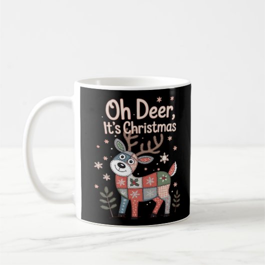 Oh Deer Its Christmas Miniature Patchwork Squares Koffiemok (Links)