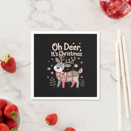 Oh Deer Its Christmas Miniature Patchwork Squares Servet (Insitu)